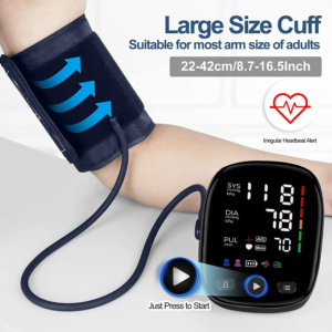 Kingclinic Blood Pressure Monitor Upper Arm Automatic BP Cuff Machine with LED Display for Home Use Health Care